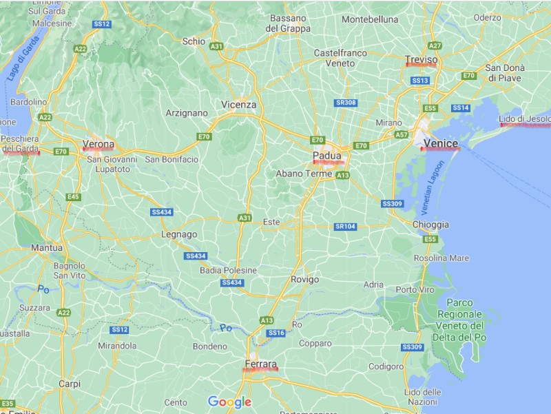 Отпуск в Венето. Карта