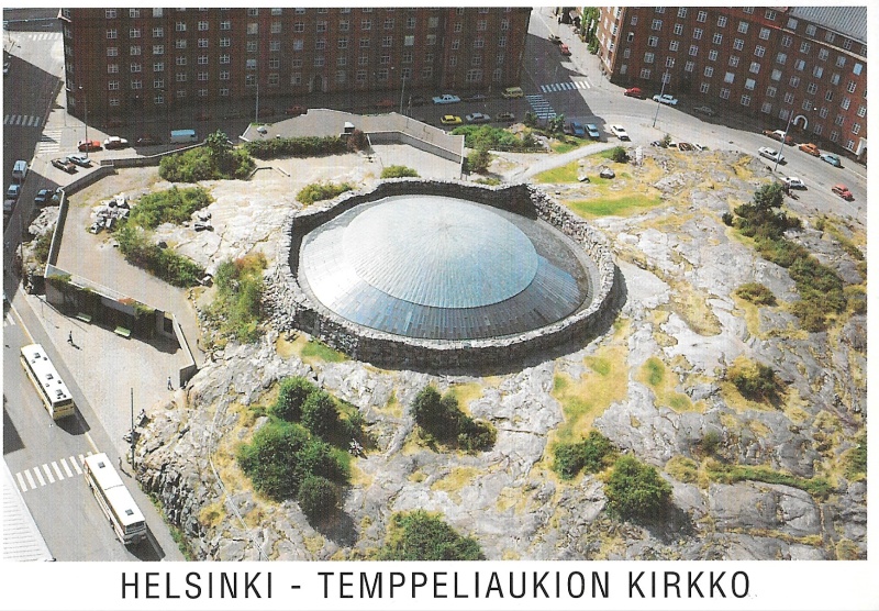 Хельсинки. Церковь в скале (с открытки)